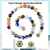 3 Strands Handmade Millefiori Glass Round Bead Strands LAMP-LT0001-16D-2