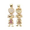 Brass Cubic Zirconia Pendants KK-G446-20G-1