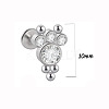 316L Surgical Stainless Steel & G23 Titanium & Crystal Rhinestone Flat Round Cartilage Earrings WGA7630-38-1