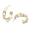 Hollow Word Brass Micro Pave Cubic Zirconia Stud Earrings EJEW-D098-05G-2