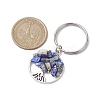 7Pcs Natural & Synthetic Mixed Stone Tree of Life Keychains KEYC-JKC01369-3
