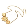 Triple Flower 304 Stainless Steel Bib Necklaces for Women NJEW-G173-03G-2