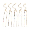 304 Stainless Steel Enamel Dapped Chain and Satellite Chain Bracelet Making AJEW-JB01562-1