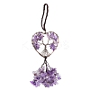 Wire Wrapped Chips Natural Gemstone Big Pendant Decorations HJEW-H057-01-3