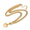 304 Stainless Steel Heart Pendant Necklaces for Women NJEW-Z072-06G-2