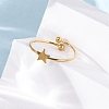 304 Stainless Steel Open Cuff Ring for Women RJEW-A071-01E-G-3