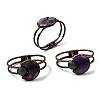 Natural Amethyst & Labradorite Bangles for Women BJEW-A043-01R-03-4