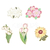 5Pcs 5 Styles Creative Zinc Alloy Brooches JEWB-YW0001-11-1