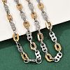 201 Stainless Steel 8 & Oval Link Chain Necklaces for Women NJEW-B143-03GP-3