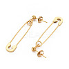 304 Stainless Steel Safety Pin Dangle Stud Earrings for Women EJEW-N016-031LG-2