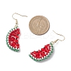 304 Stainless Steel Watermelon Dangle Earrings EJEW-MZ00652-4