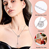 Adjustable 304 Stainless Steel Cable Chain Necklaces Flower & Bees Alloy Charm Lariat Necklaces for Women NJEW-TAC0017-01-8