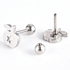 Tarnish Resistant 201 Stainless Steel Barbell Cartilage Earrings EJEW-R147-23-2