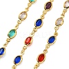 Brass Glass Oval Link Chains CHC-R001-02G-02-1