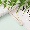 Rondelle Natural Rose Quartz Pendant Necklaces NJEW-JN03237-02-4