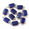 Edge Golden Plated Natural Lapis Lazuli Links connectors G-S359-034A-1