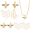 8Pcs 2 Styles Brass Pendants & Brass Micro Pave Cubic Zirconia Pendants KK-AR0003-70-1
