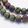 Electroplate Natural Druzy Agate Beads Strands G-G708-8mm-07-3