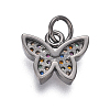 Brass Micro Pave Cubic Zirconia Charms LS-ZIRC-I032-59B-2