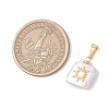 3Pcs 3 Styles Baroque Natural Keshi Pearl Square Charms PALLOY-JF04957-2