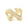 Cross Brass Micro Pave Clear Cubic Zirconia Cuff Rings for Women LS-RJEW-G311-01A-G-2