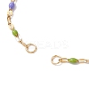 304 Stainless Steel Colorful Enamel Link Chain Slider Bracelet Makings AJEW-JB01281-2