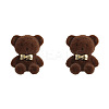 British Style Cartoon Bow Plush Bear Stud Earrings TT1942-1-2