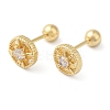 Flat Round Brass Micro Pave Clear Cubic Zirconia Cartilage Earrings EJEW-L289-02G-04-1