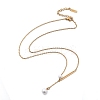 Ion Plating(IP) 304 Stainless Steel & White Plastic Pearl Round & Oval Pendant Necklaces for Women NJEW-P320-17G-4