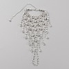 Crystal Rhinestone Chain Tassel Ring Bracelet BJEW-WH0012-06S-1