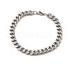 304 Stainless Steel Cuban Chain Bracelets for Men BJEW-B140-06D-4