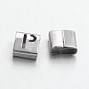 Tarnish Resistant Letter Style 201 Stainless Steel Square Slide Charms STAS-L132-24-1