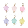 Transparent Frosted Acrylic Flower Links Connector Charms PALLOY-JF03906-S-1