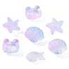 100Pcs Transparent Spray Painted Glass Beads GLAA-CJ0002-13-3