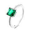 Brass Micro Pave Cubic Zirconia Finger Rings for Women FS-WG14AB5-05-5