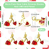 6Pcs Brass Micro Pave Clear Cubic Zirconia Pendants KK-SC0006-90-2