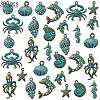 30Pcs 10 Styles Tibetan Style Alloy Pendants FIND-YW0007-08-1