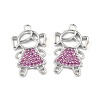 Brass Micro Pave Camellia Cubic Zirconia Pendants KK-E068-VF257-2