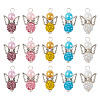 20Pcs 5 Colors Polymer Clay & Glass Rhinestone Pendants FIND-TA0004-83-1