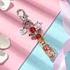 Glass Wishing Bottle with Natural Carnelian inside Pendant Decorations HJEW-JM01741-04-2