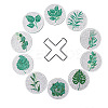 DIY 10Pcs Leaves Theme Coasters Diamond Art Painting Kit with Holder PW-WG9278E-01-5