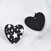 Heart Acrylic Printed Stud Earrings for Women EJEW-G418-01B-3