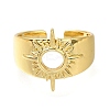 Rack Plating Brass Open Cuff Rings for Women RJEW-M022-25G-2