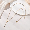 Adjustable 2MM 304 Stainless Steel Cable Chain Lariat Necklace Makings NJEW-JN05859-1