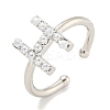 Rack Plating Brass Open Cuff Rings for Women RJEW-F162-01P-H-1