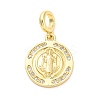 Brass Clear Cubic Zirconia European Dangle Pendants KK-D325-28G-06-1