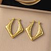 304 Stainless Steel Rhombus Hoop Earrings LS-EJEW-Q040-03G-1