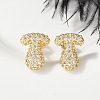 Brass Micro Pave Cubic Zirconia Stud Earrings EJEW-Z091-04G-T-5