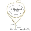 Alloy & Round Imitation Pearl Cross Pendant Double Layer Necklaces for Women FS-WGA4DD0-06-1