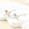 Brass Micro Pave Clear Cubic Zirconia Stud Earrings EJEW-M103-03P-2